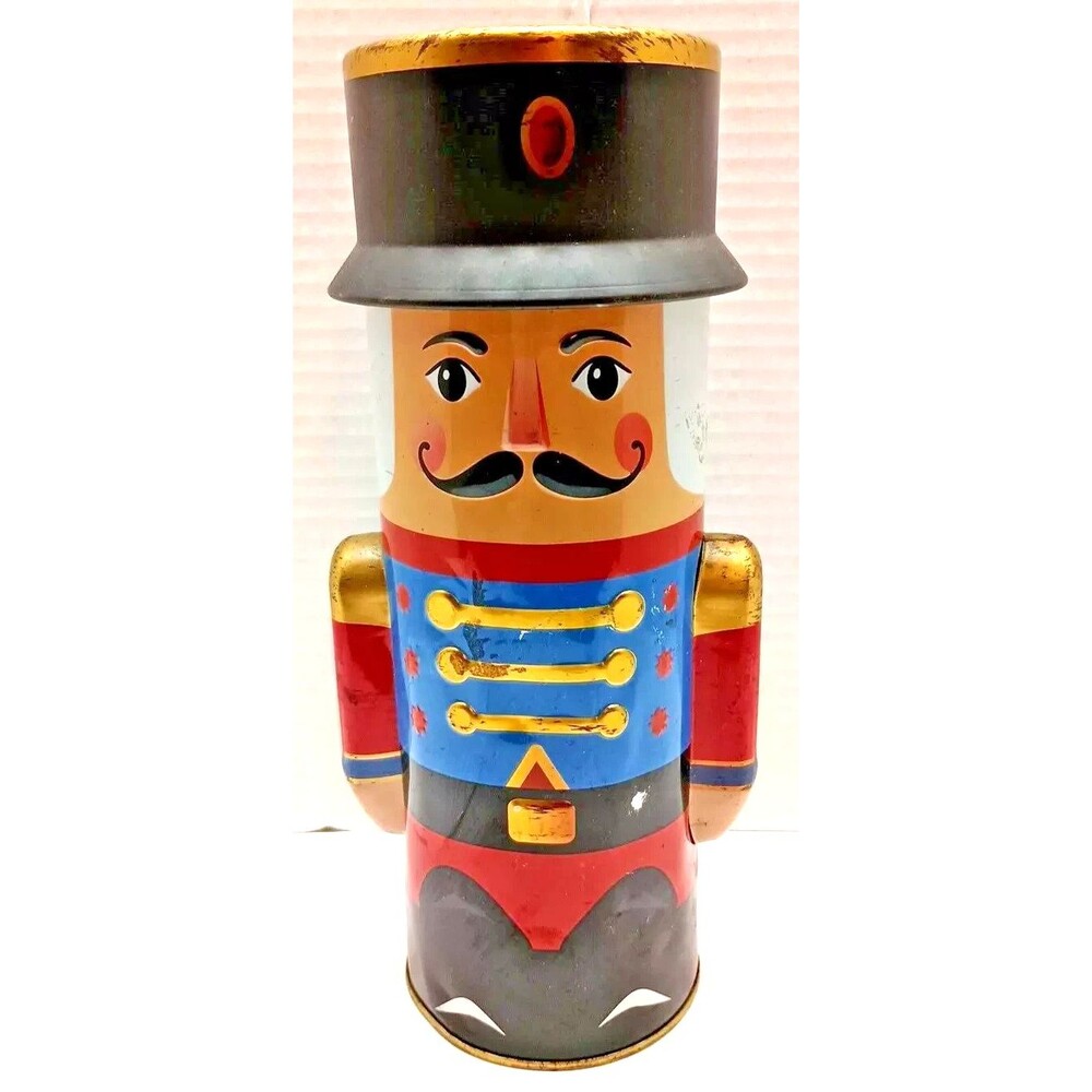 Toy Soldier Christmas Tin Piggy Bank 9.75" MINT Vintage